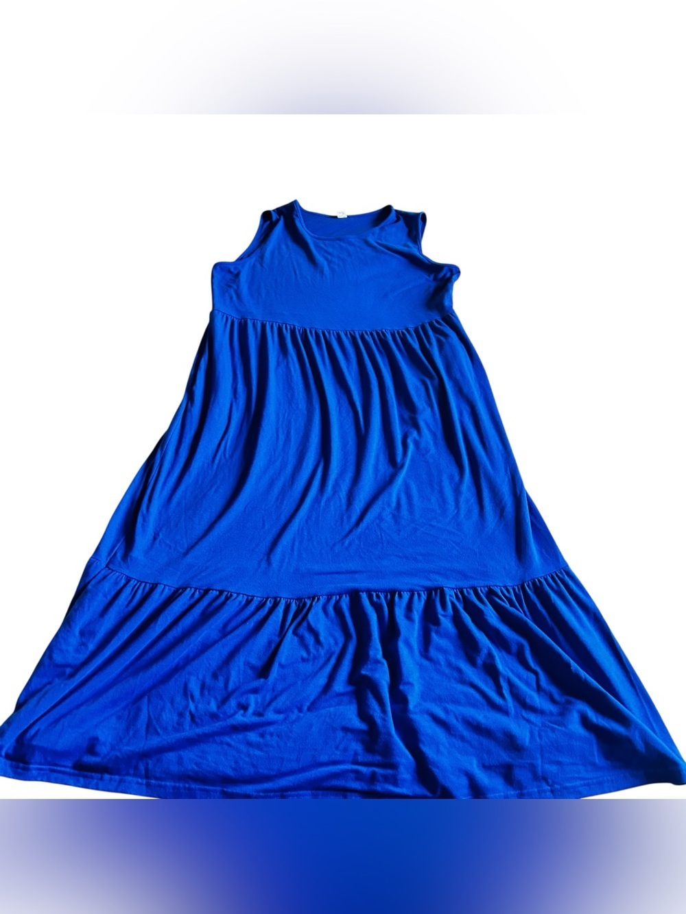 Sleeveless Tiered Maxi Dress in Cobalt Blue - Brand Unspecified
